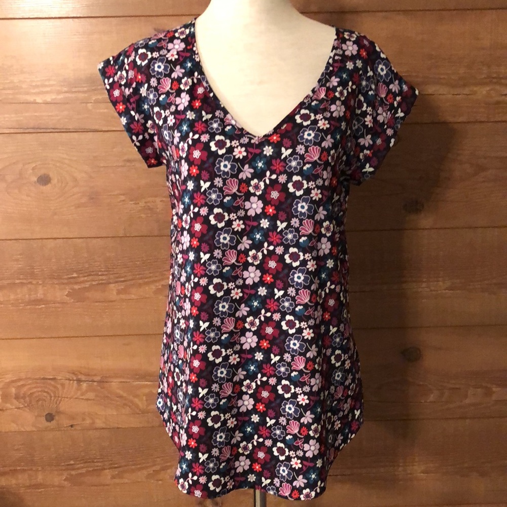 Express sz XS cap sleeve floral blouse
